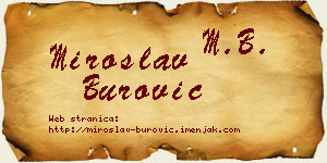 Miroslav Burović vizit kartica